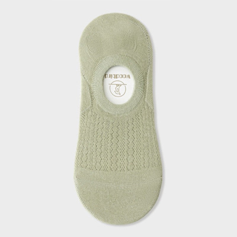 Women's Summer Mesh Thin Invisible Socks Solid Color Breathable Low-Top Silicone Non-Slip No-Slip Short Socks