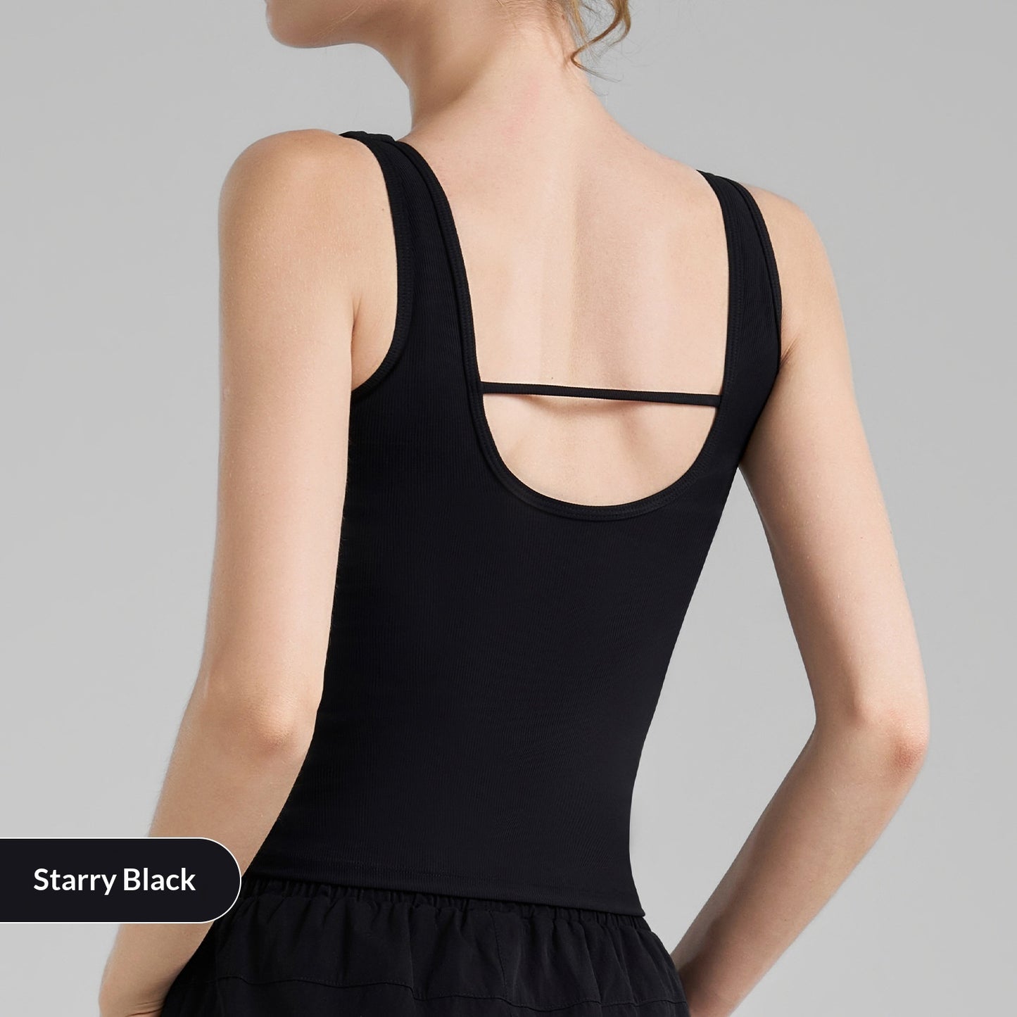 Fixed Cup U-neck High-intensity Thread Sports Vest