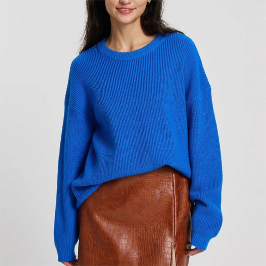 Round Neck Long Sleeve Pullover Loose And Lazy Style Sweater