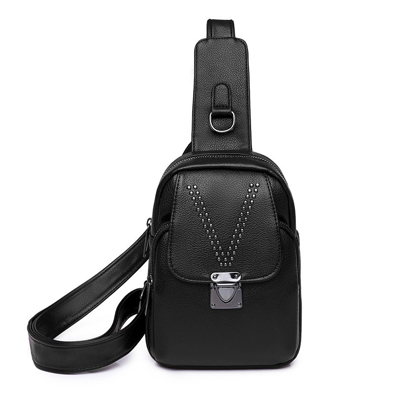 Women's Outdoor Sports PU Soft Face Chest Bag