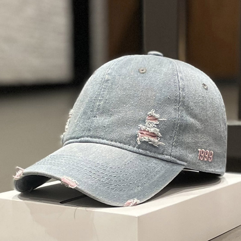 Women's Fashion Versatile Denim Do Old Broken Baseball Hat