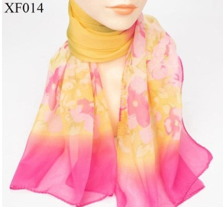Spring And Autumn Print Chiffon Scarf Shawl