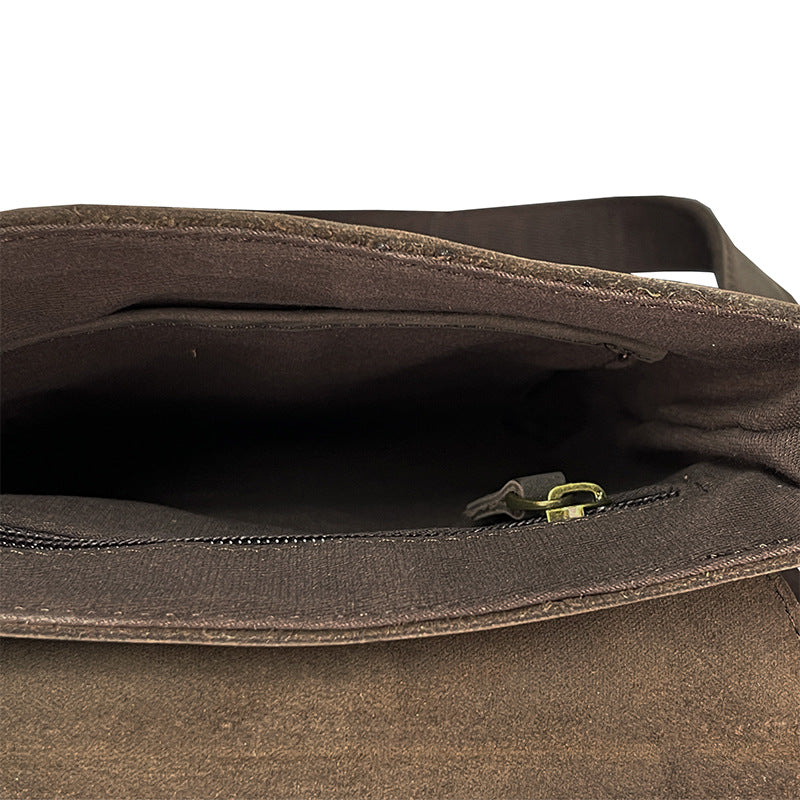 Afslappet skuldertaske Crazy Horse læder crossbody rygsæk okselæder enkel iPad-taske til mænd