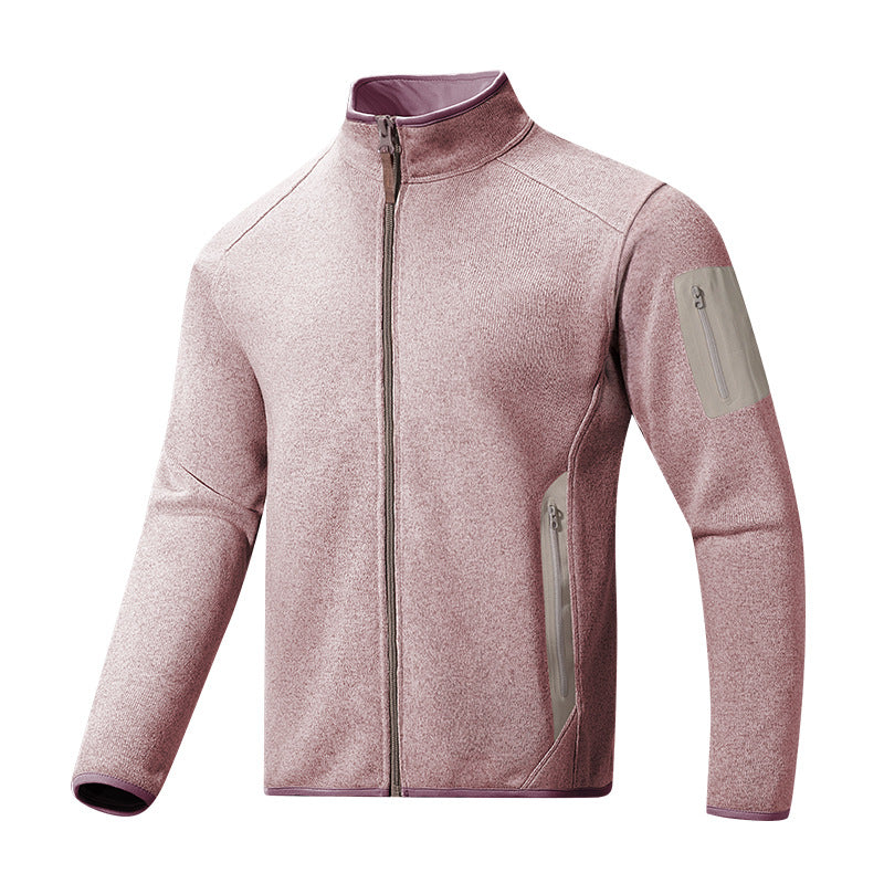 Outdoor Sports Stand Collar Men's Cardigan Tide Fleece Sweater Coat