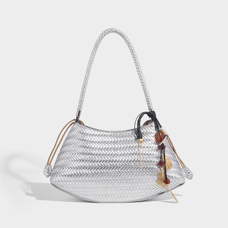 Knitted Underarm Bag Commuter Versatile Shoulder Handbag
