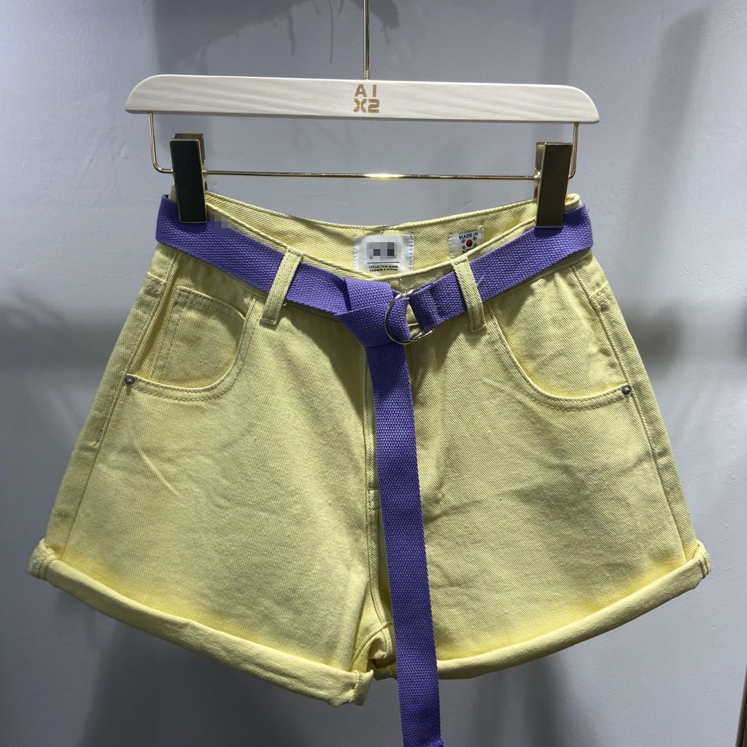 Women's Simple Solid Color Denim Shorts