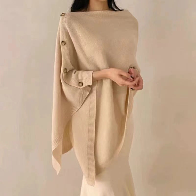 Women's Wool Slant Cape Scarf