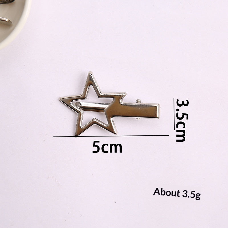 Simple Metal Silver Hair Clip Side-style