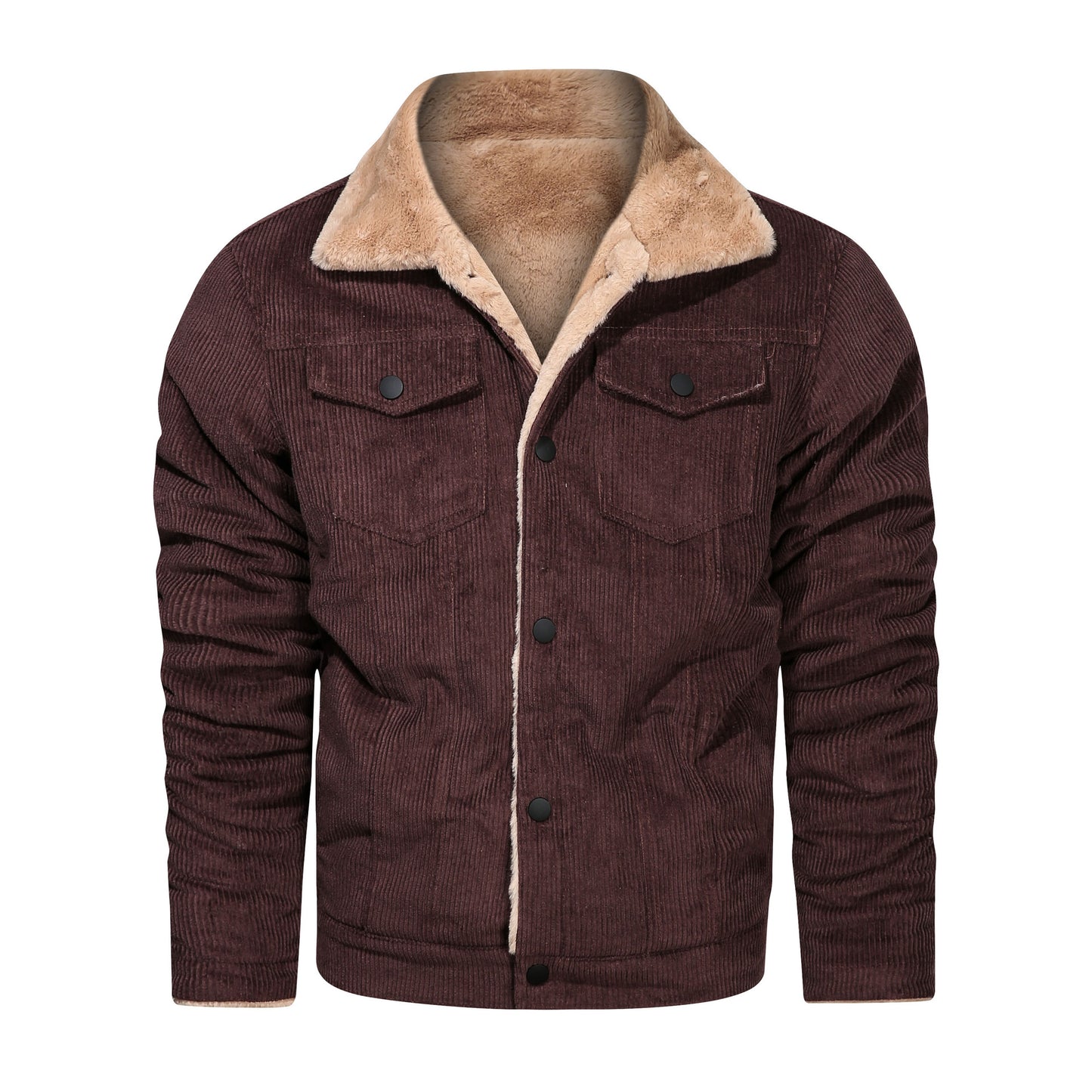 Corduroy Young Men's Jacket Casual Loose Large Size Men's Jacket Plus Velvet Thickened