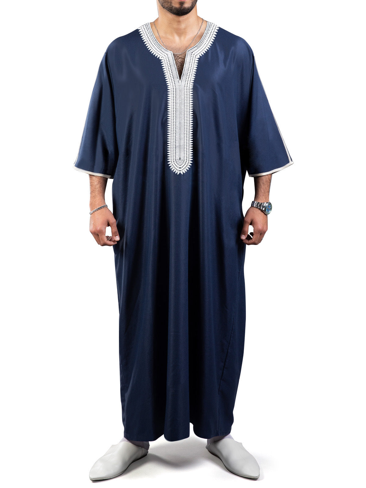 Digital-Print Ethnic Moroccan Mens Robe  3D