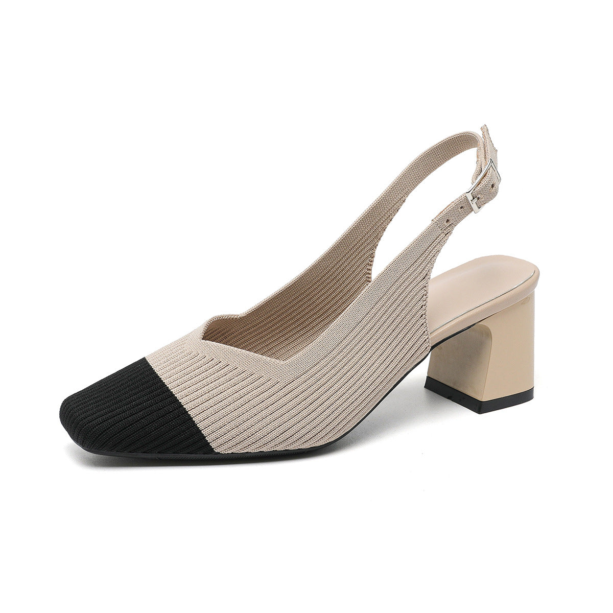 Square Toe Cap High Heel Sandals