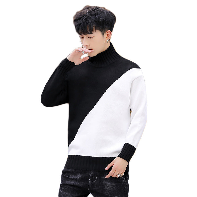 Men Turtleneck High Neck Warm Long Sleeved Sweater