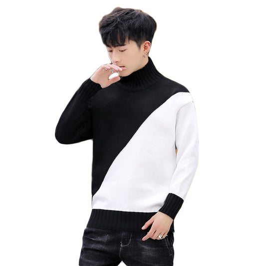 Men Turtleneck High Neck Warm Long Sleeved Sweater