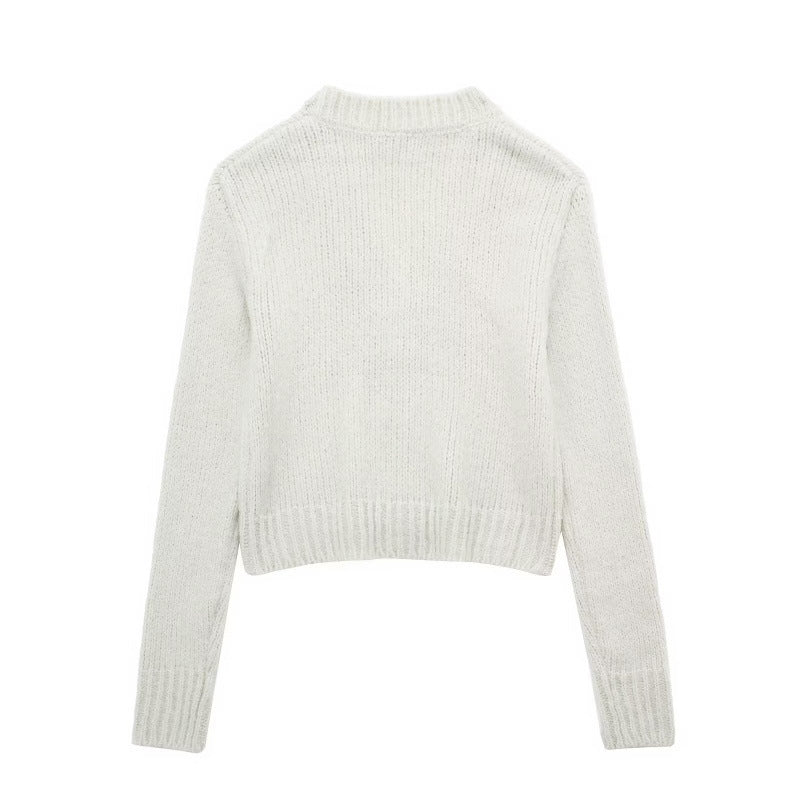 Women's Street Fashion V-neck Knitted Cardigan Coat