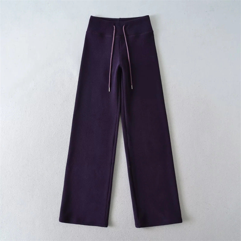 New Winter Fleece-lined, Extra-thick Warm Casual Straight-leg Pants