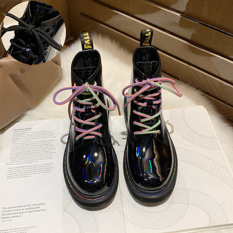 Martin Female Tide Ins Cool Wild British Style Spring And Autumn Single Boots  Thin Locomotive Boots