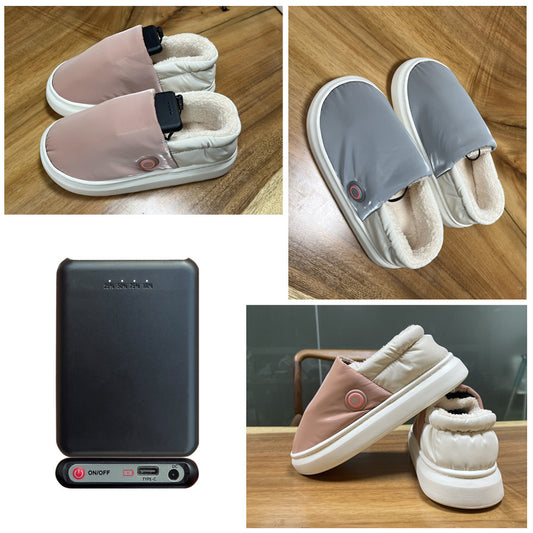 Long Endurance Battery Heating Cotton Shoes Warm Feet Heating Slippers