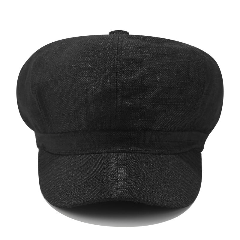 Autumn New Cotton And Linen Octagonal Hat Men And Women British Retro