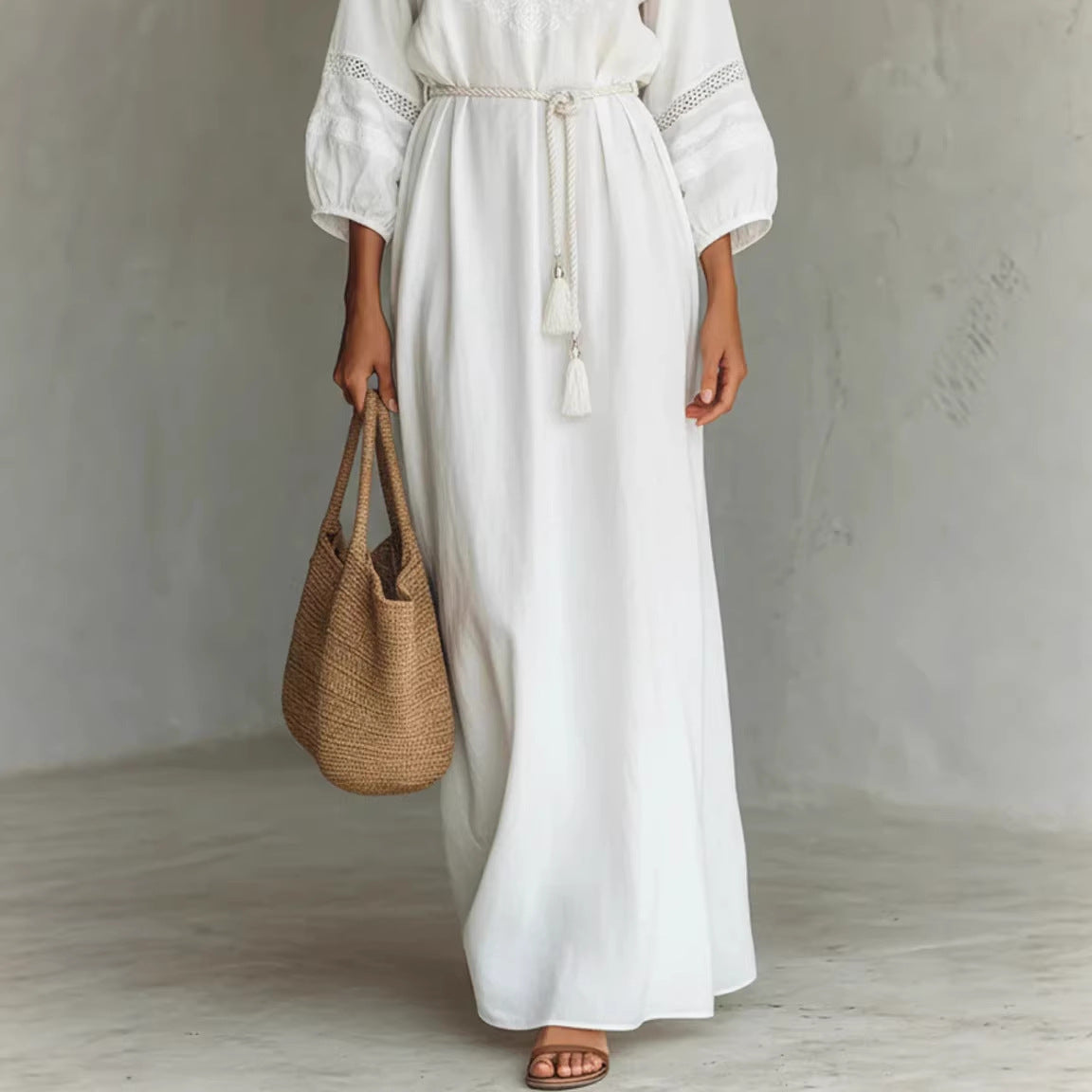 Springy Loose-fitting Figure-flattering Waist-cinching Dress