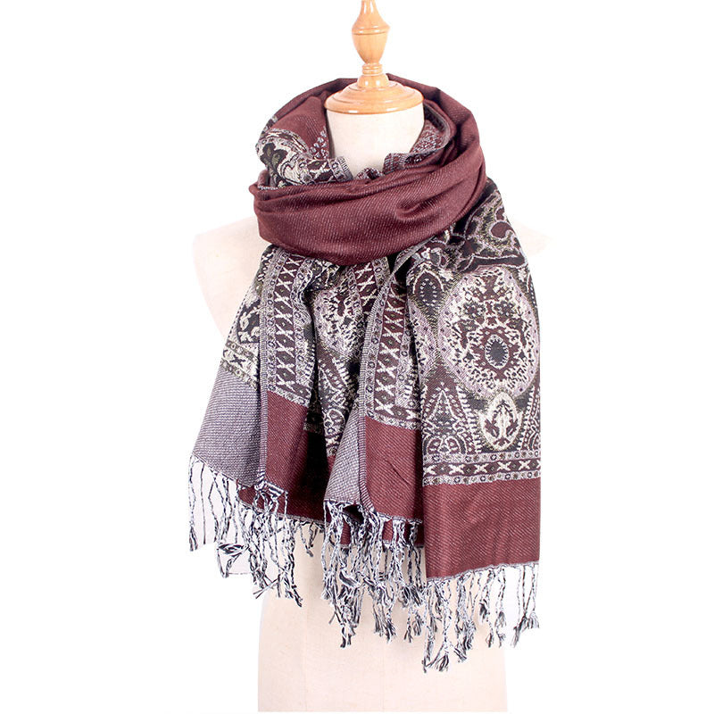Cashew Jacquard Flower Air-conditioning Shawl Scarf