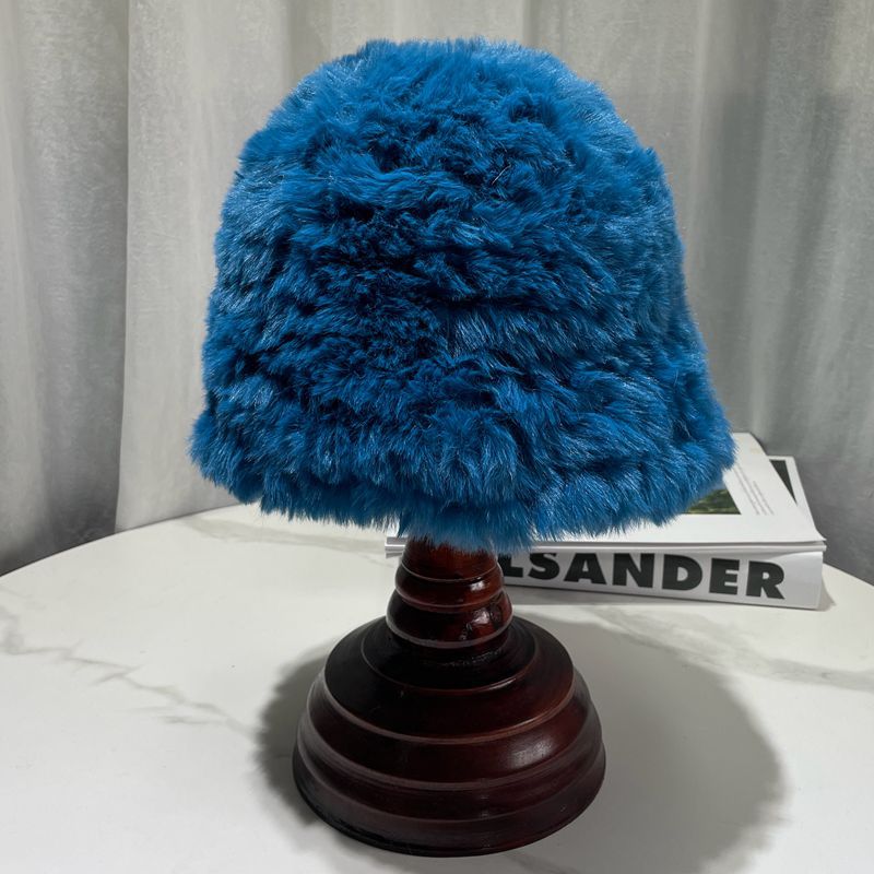 Thickened Warm Keeping Simple Rabbit Hair Like Plush Hat