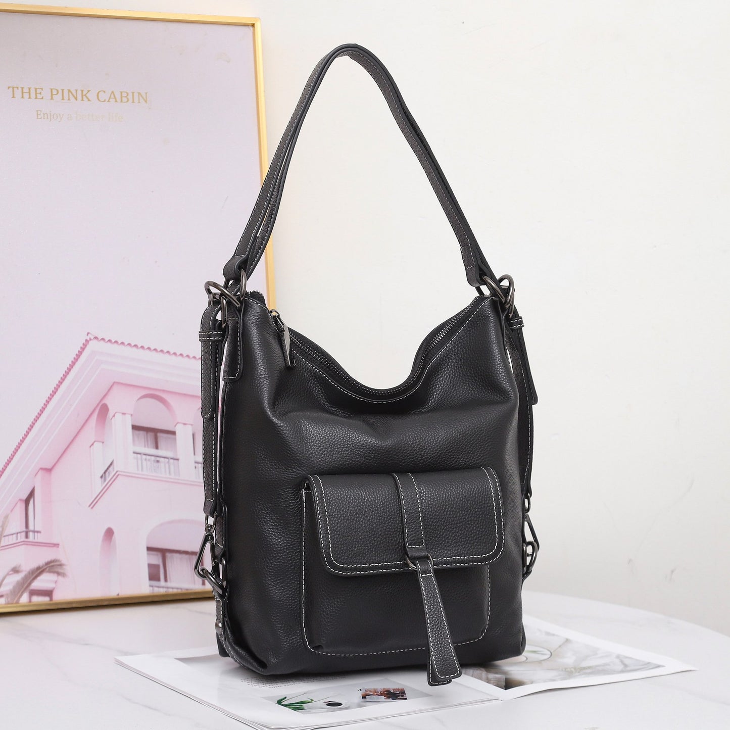 Women's First Layer Cowhide Multi-functional Fashion Shoulder Bag