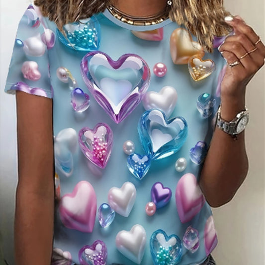 Flower 3D Digital Printing Short Sleeve