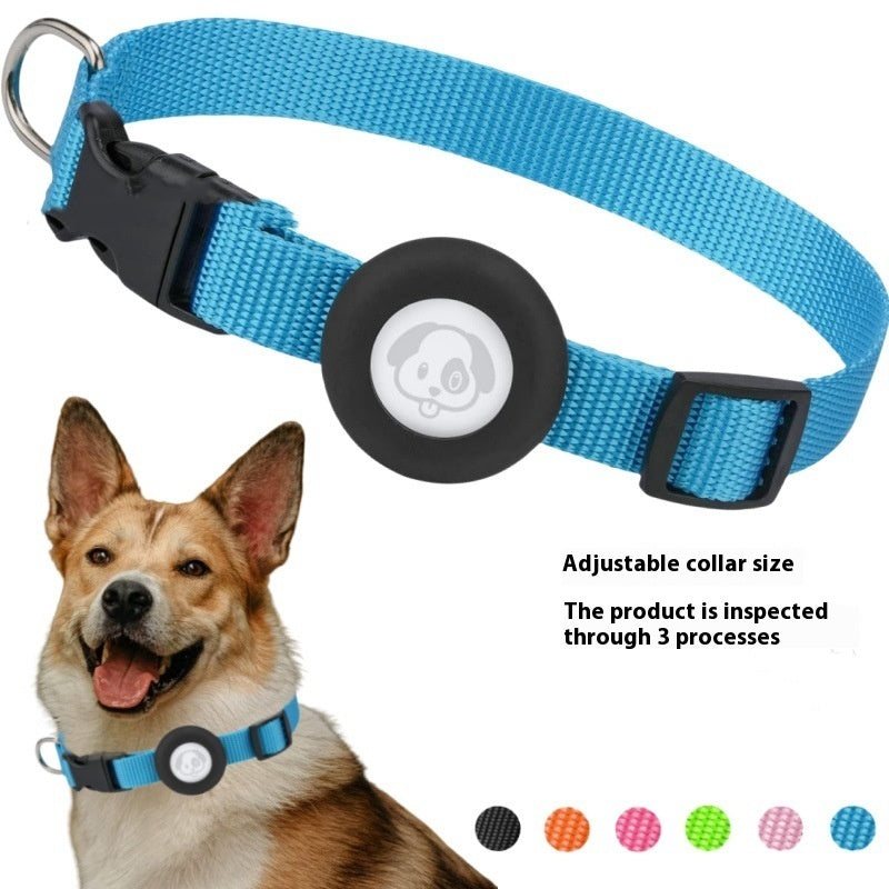 Dog Collar Waterproof Silicone Case Solid Color Nylon Ribbon Pet Supplies