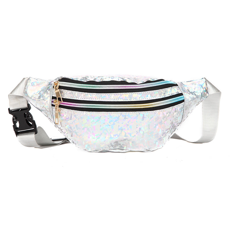 Ladies New Laser Sequins Multifunctional Waist Bag