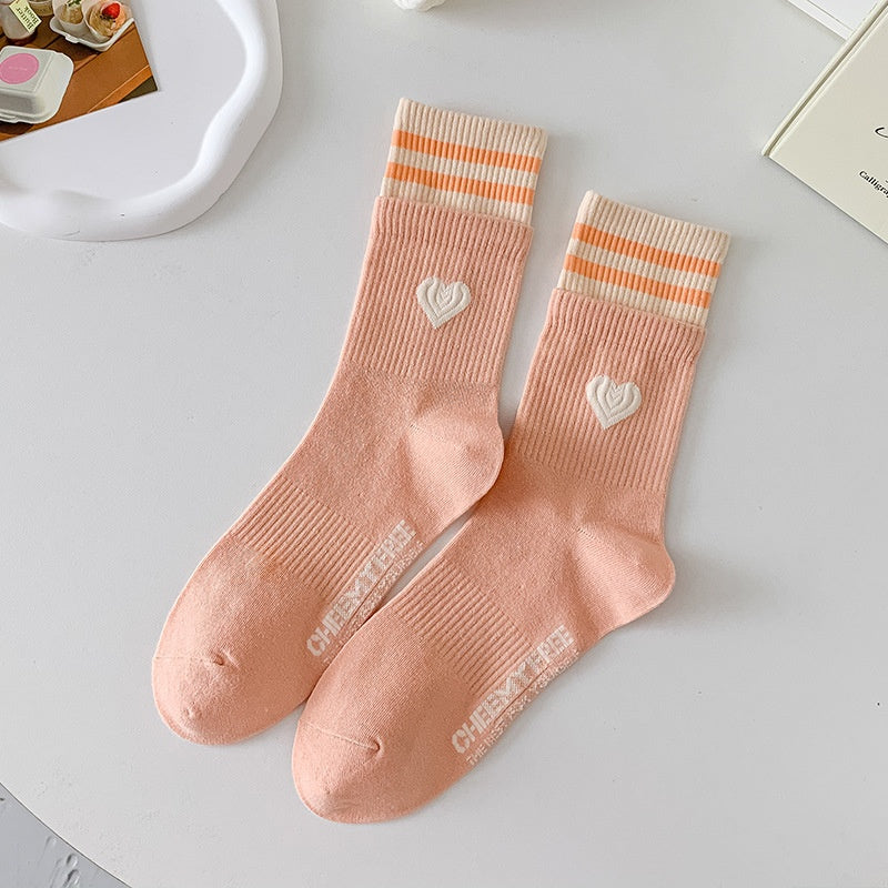 Women's Patchwork Striped Printed Mid Length Socks
