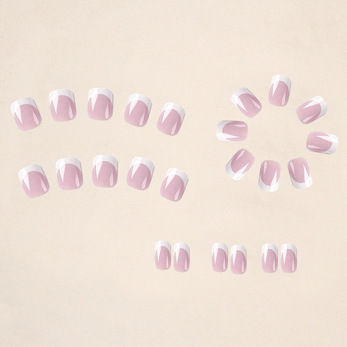 24 Pieces Per Box White Fake Nails Cool To Wear