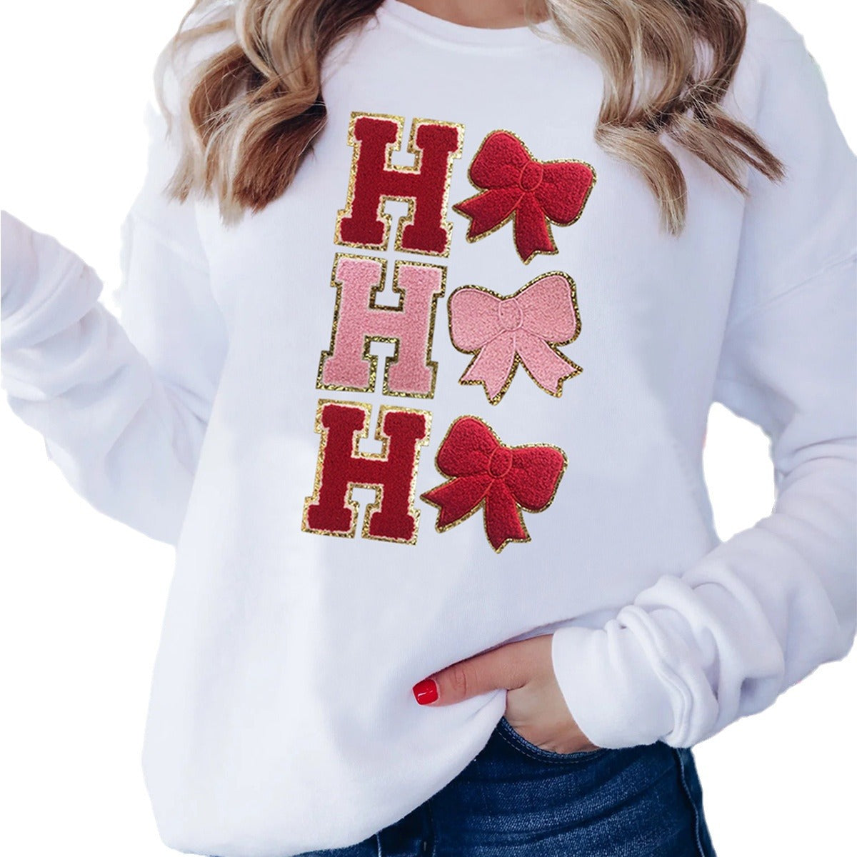 Dame sweatshirts med print og hætte, juleskjorter til damer, juletræ med palietter, efterår, ny stil, mode-sweatshirts