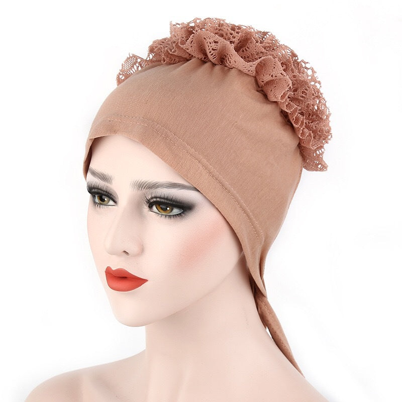 Large Flower Solid Color Lace Plate Flower Hat
