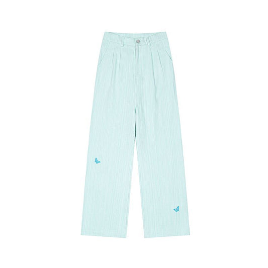 American Retro Hot Girl Embroidery All-matching Casual Trousers