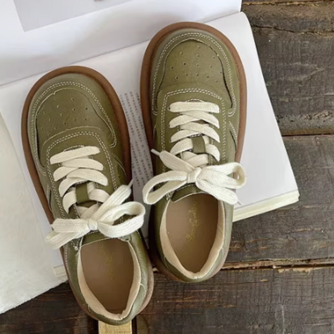 Artistic Round-toe Leather Shoes Mori Girl Harajuku Soft-soled Shoes