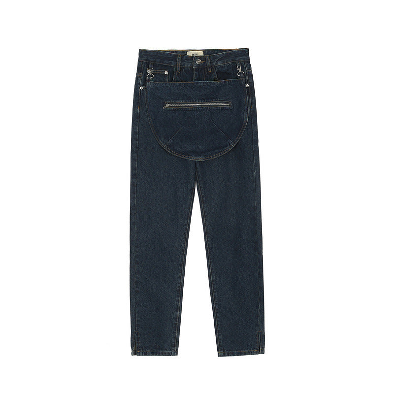 Hip Hop Casual Jeans With Big Pocket Zip