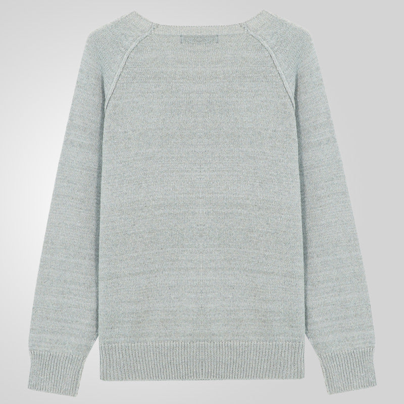 Ensfarvet Letvægts Sweater med Lange Ærmer
