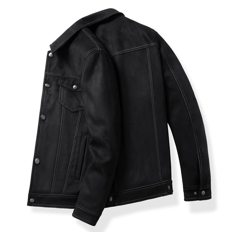 Fashion Retro Trend Slim Fit Handsome Casual Turn-down Collar Coat Men