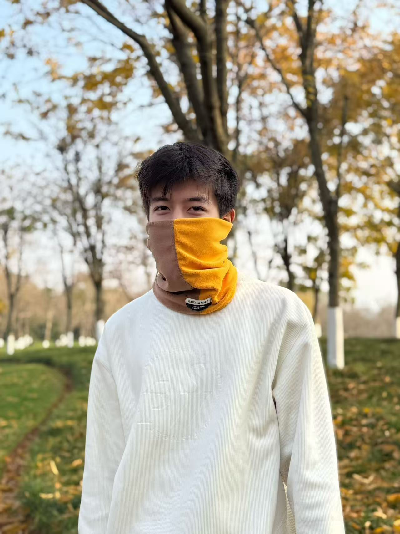 Scarf Winter Warm Men's Riding Cold-proof Scarf Fleece-lined Thick Windproof Mask Female Cervical Support Bandana Fashion