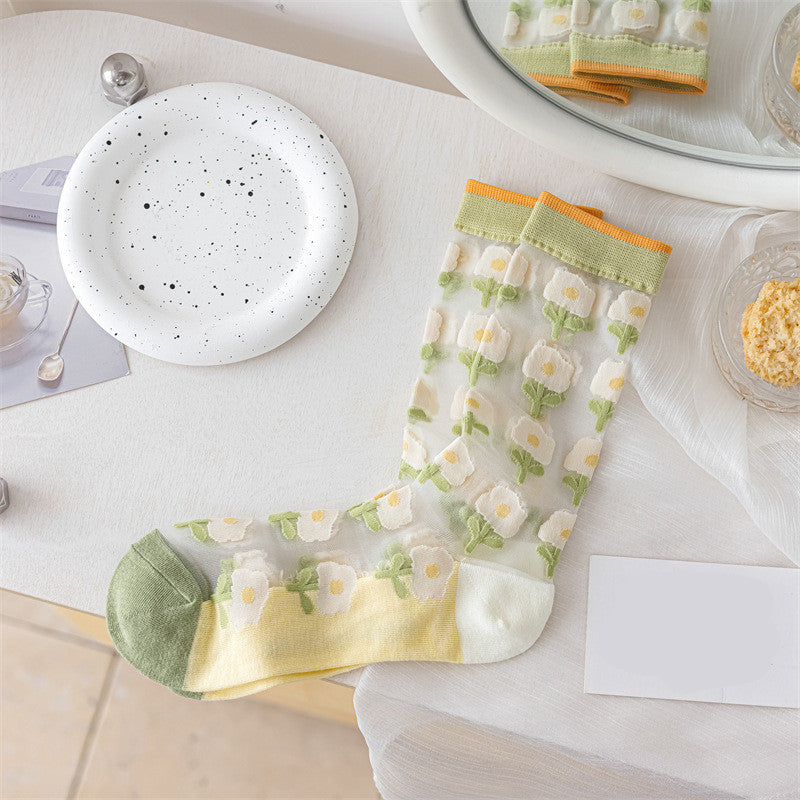 Girl Wind Glass Silk Pile Socks