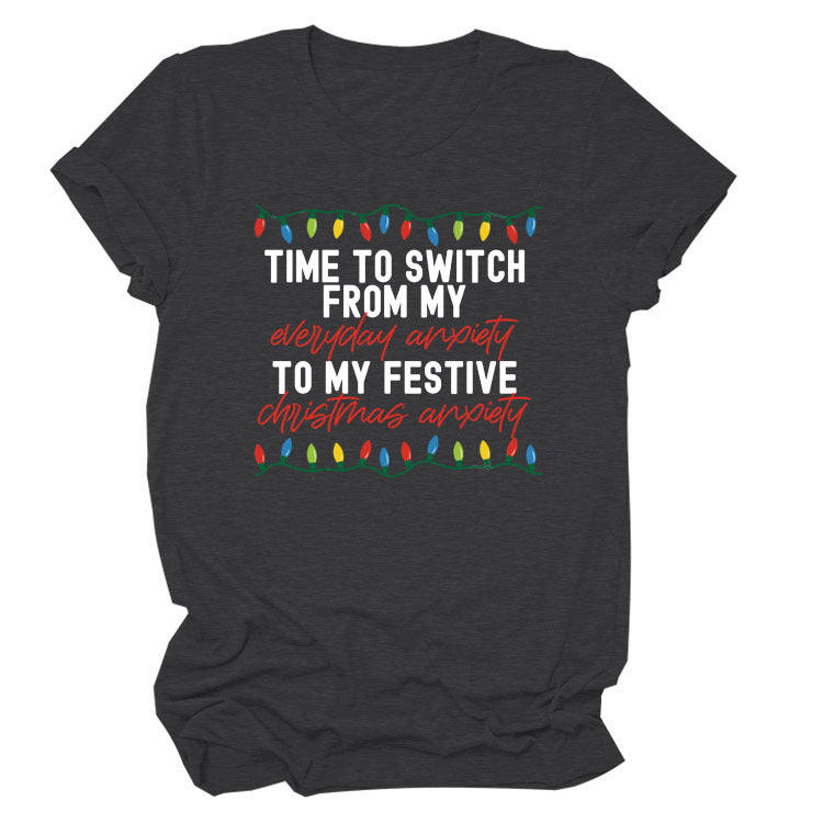 Pattern Printing Casual Short-sleeved T-shirt Women's Tops