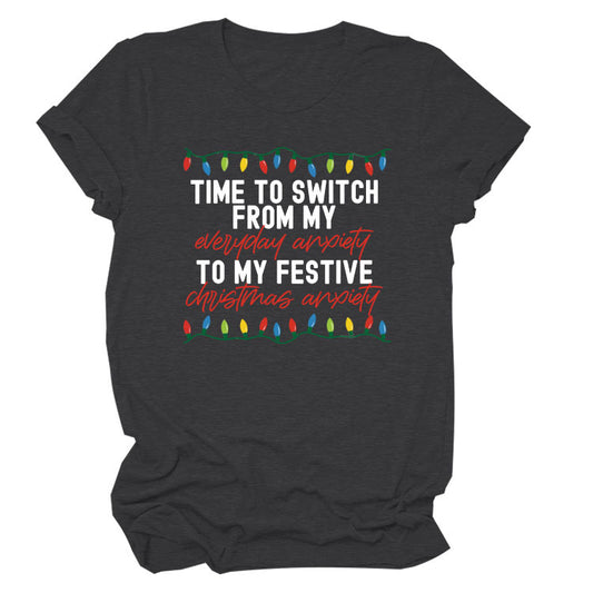 Pattern Printing Casual Short-sleeved T-shirt Women's Tops