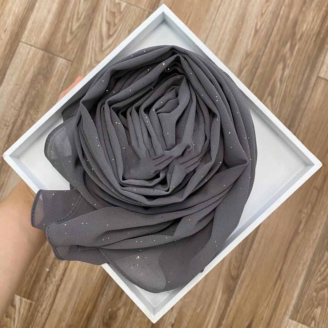 Fashion Simple Golden Chiffon Long Scarf