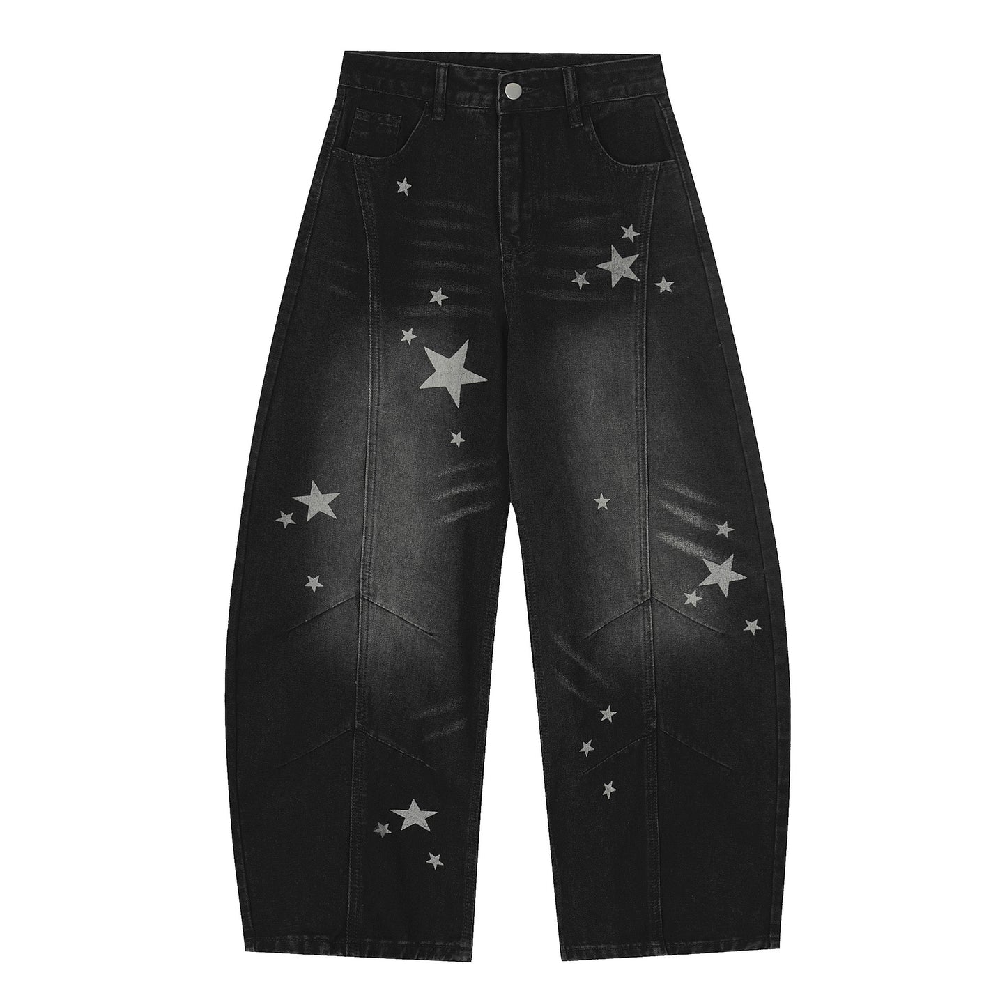 Distressed Scimitar Cotton Pants Jeans
