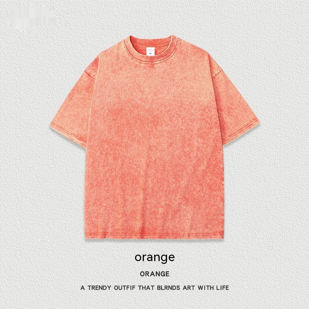 Women's American-style Distressed Linen Cotton Short Sleeve