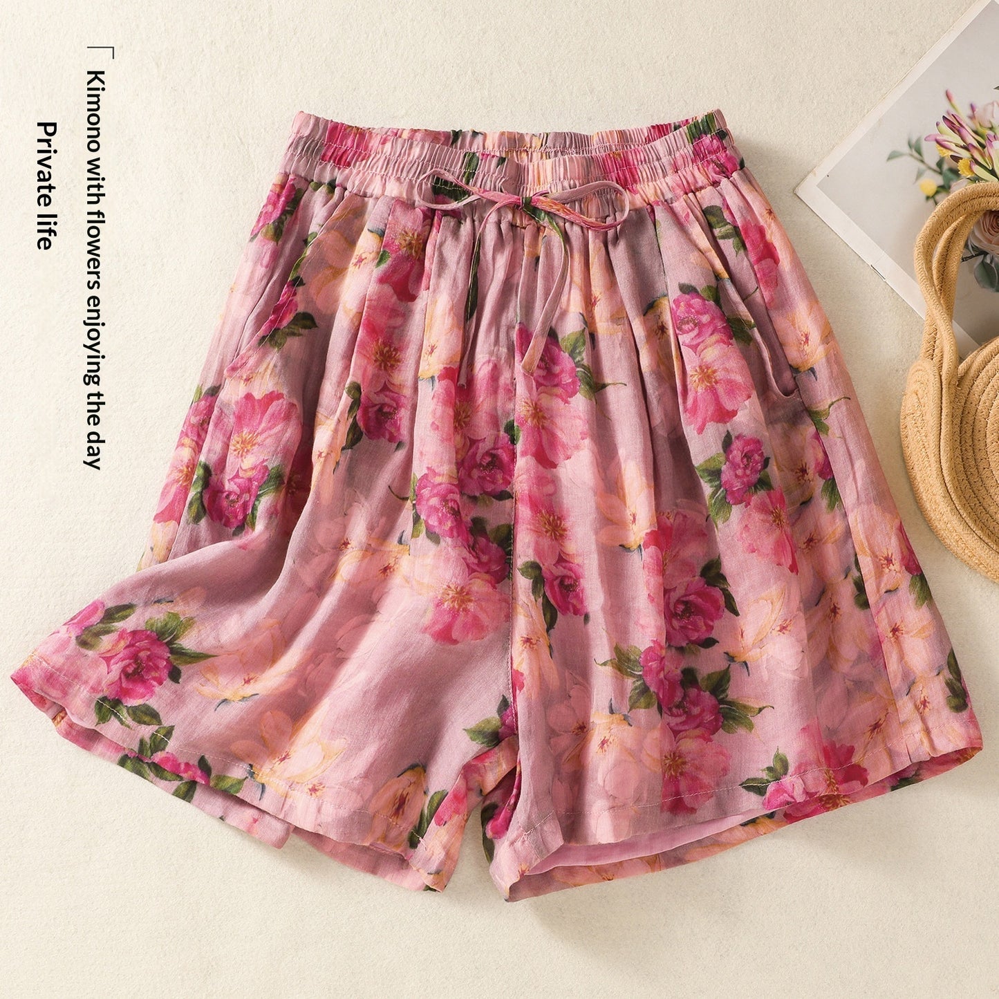 Lightweight Floral-print Shorts With A Lining