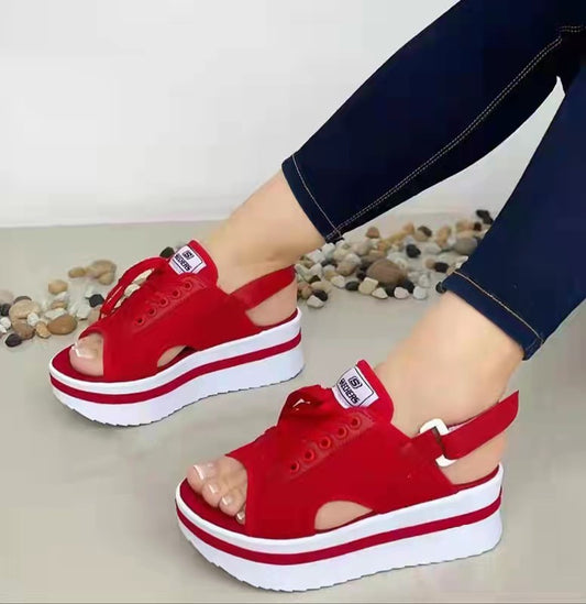Women's New Thick Sole Velcro Strap Roman Sandals