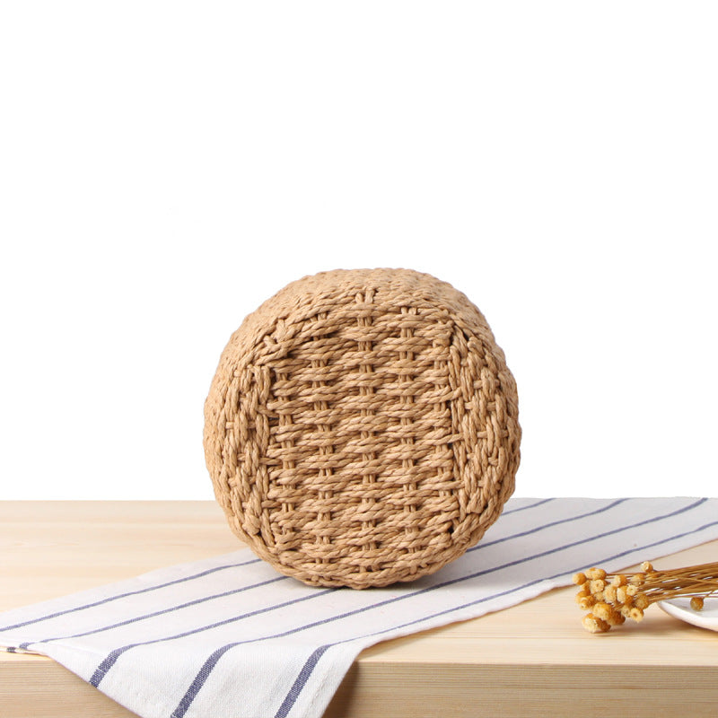 Simple And Casual Hand-carrying Bucket Straw Bag