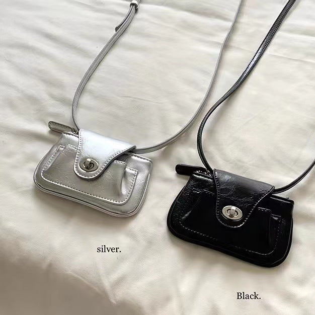 Sød Olievoksbehandlet Læder Kæde Skuldertaske/Crossbody Pung