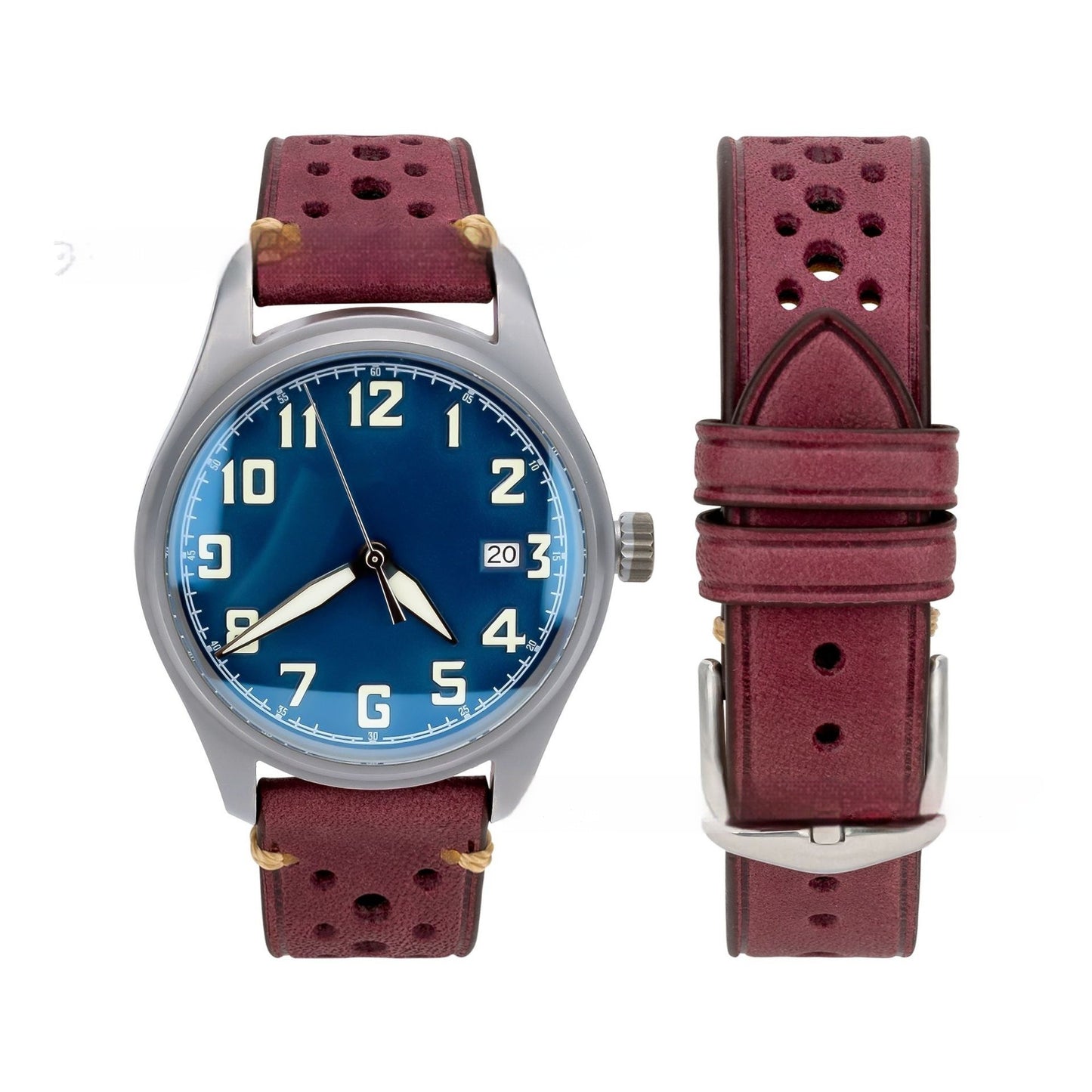 Watch First Layer Cow Leather Watch Strap Retro Comfort 20mm